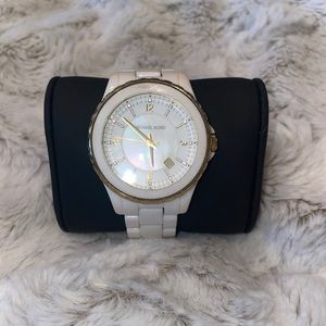 Michael Kors White and Gold Watch